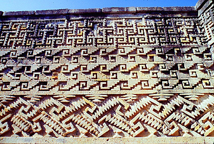 Meander Style Mixtec Stone Mosaics, Mixtec Ruins, Mitla