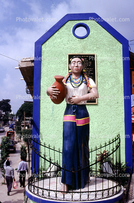 Indian Woman, Statue, Palenque, Chiapas