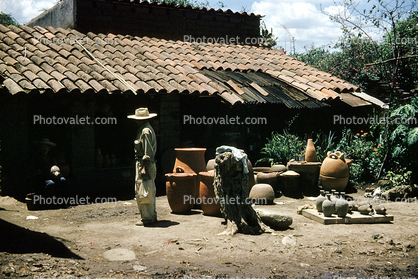 Man, Hat, Mexican Roof Tiles, pottery