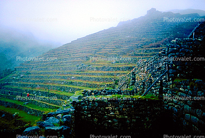 Machu Picchu, (Quechua: Machu Pikchu) ? "Old Mountain", landmark, pre-Columbian Inca site