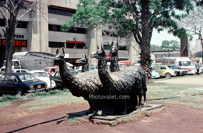 Las llamas sculpture, by Agustin Rivera Eyzaguirre, Paseo de los Heroes Navales, Lima