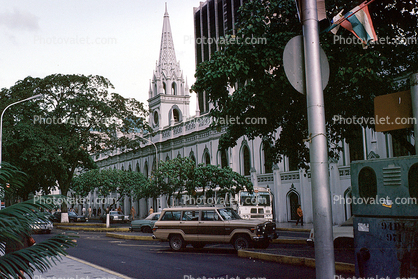 Cathedral, Jeep Wagoneer, cars, Caracas, Venezuela