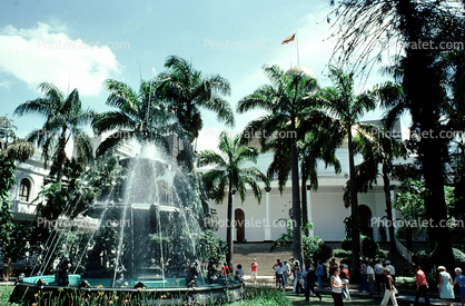 National Capitol, Water Fountain, aquatics, Palm Trees, government building, Caracas, Venezuela