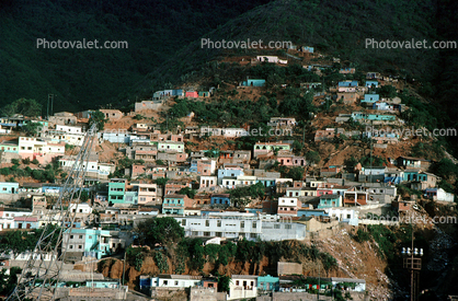 Homes, hillside, buildings, La Guaira, Maiquetia, Venezuela
