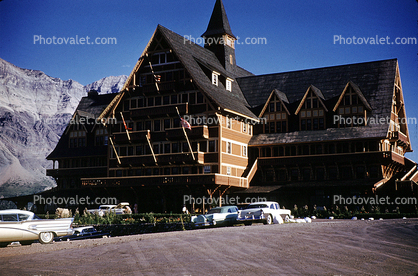 Building, Hotel, Banff, cars, automobiles, vehicles, 1950s