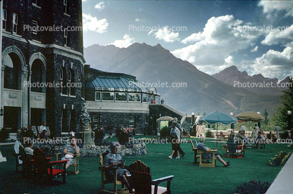 Hotel, Building, Mountains, Banff, 1950s