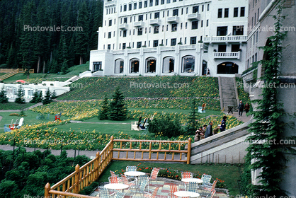 Chateau Lake Louise Hotel, Building, Lawn, Garden, Cafe, Banff