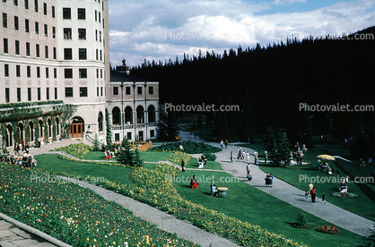 Chateau Lake Louise Hotel, Building, Lawn, Garden, Path, Banff