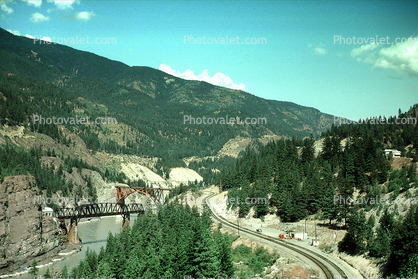 river, bridges, railroad tracks