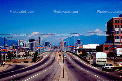 Highway and Cityscape, skyline, buildings in Vancouver