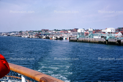 Docks, buildings, coast, coastline, Yarmouth Harbor, Bay of Fundy, Nova Scotia