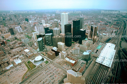 Aerial Skylin, Cityscape, Toronto, building, downtown, skyscrapers, 4 May 1985
