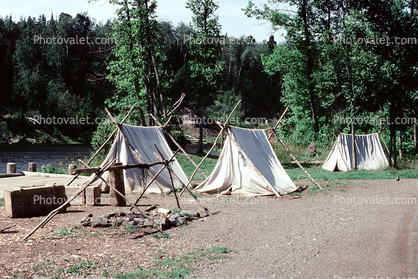 Tents, River, Old Fort William, August 1983