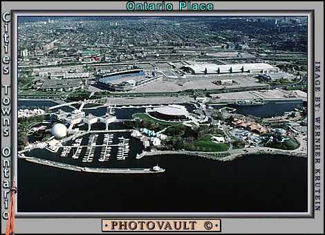 Harbor, docks, buildings, marina, Ontario Place, BMO Field, Molson Canadian Amphitheater
