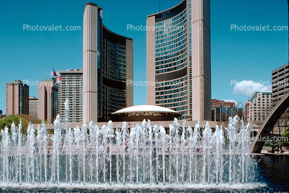 Water Fountain, aquatics, City Hall, buildings, skyline, cityscape, dome