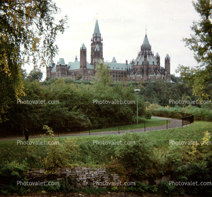Parliament of Canada, government building, landmark, gardens, trees