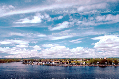 Homes, houses, clouds, village, town, Skyline, Building, Ottawa River, Hull