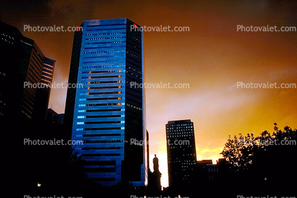Skyscraper, buildings, Sunset, clouds