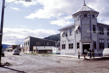 Post office, buildings, street, Dawson City