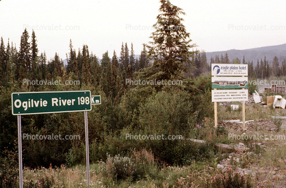 Ogilvie River signage, Dawson City