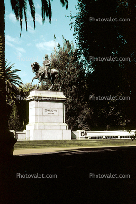 Edward VII, Horse Statue, Plinth, Kings Domain, April 1982