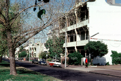 cars, Building, Carlton, 1970s, April 1982
