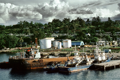 Docks, boats, Oil Tanks, Guadalcanal