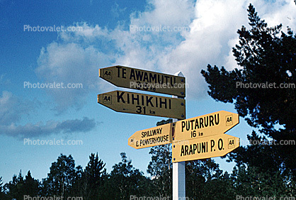 distance signage, Rotorua