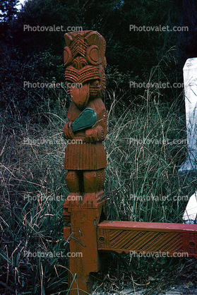 Maori carving, Totem Pole, Maori Village, Rotorua