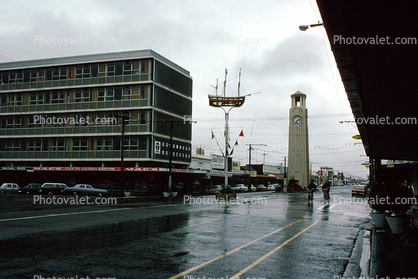 clock tower, rain, water, inclement weather, Gisborne
