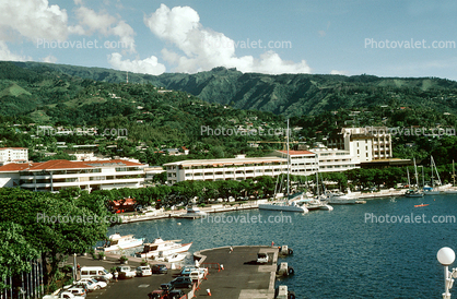 Harbor, Office Buildings, shoreline, docks, Papeete