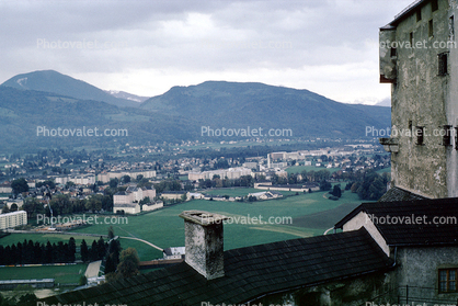 Looking south, Hohensalzburg Fortress, Salzburg Castle, Town, Valley, Salzburg