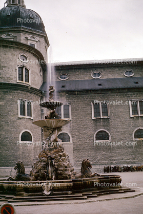 Water Fountain, aquatics, sculptures, Residenzbrunnen, building, Salzburg