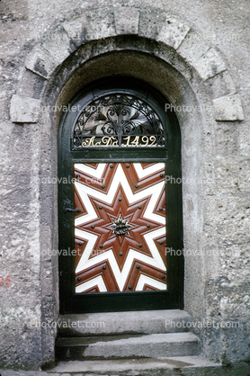 Door, Doorway, arch, Star, steps, Keystone, Salzburg