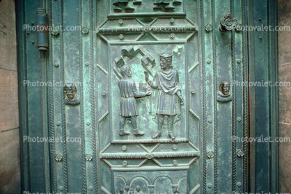 Door, metal, patina, bar-Relief