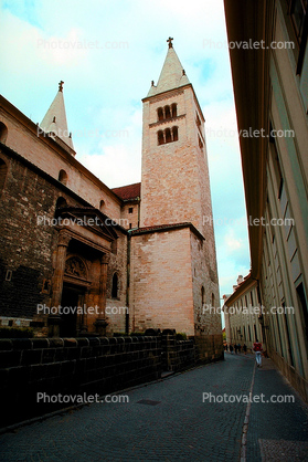Church Towers, buildings, Hradcany, Prague