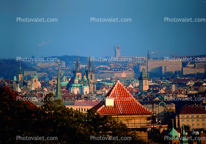 Skyline, buildings, Cathedral, Prague