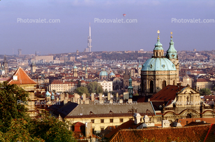 Cathedral, skyline, Television Tower at Zizkov, buildings, landmark