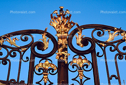 Ornate Gate, Wrought Iron, decorative, Hradcany Castle, Prague