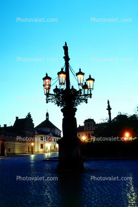 Hradcany Square, Prague, dusk, evening light