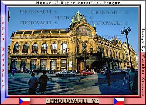 Municipal House Prague, cars, Art Nouveau building, landmark