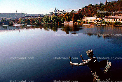 Angel Statue, Vltava River, Prague, Shoreline