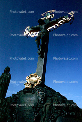 Jesus on the Cross, Charles Bridge, Vltava River