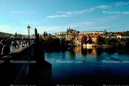 Charles Bridge, Vltava River, castle