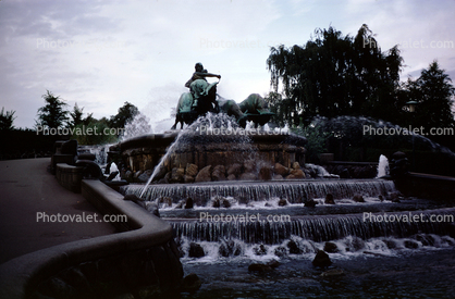 Fountain, water, statue, statuary