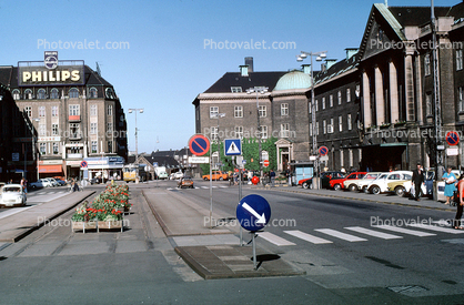 crosswalk, buildings, arrow, direction, Philips