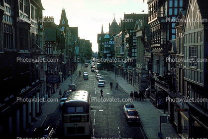 street, cars, Automobiles, Vehicles, Chester, England, 1950s