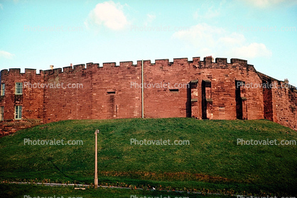 Chester Castle Walls, mound, Chester, England, 1950s