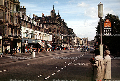 buildings, shops, Edinburgh, Scotland, 1950s