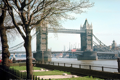 Tower Bridge, London, River Thames, Buckingham Palace Gardens, 1950s